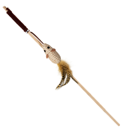 Игрушка-дразнилка для кошек &quot;Мышь с перьями&quot; для кошек, 70/400мм, Triol