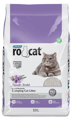 Ro Cat комкующийся наполнитель без пыли с ароматом лаванды, пакет 8,5 кн