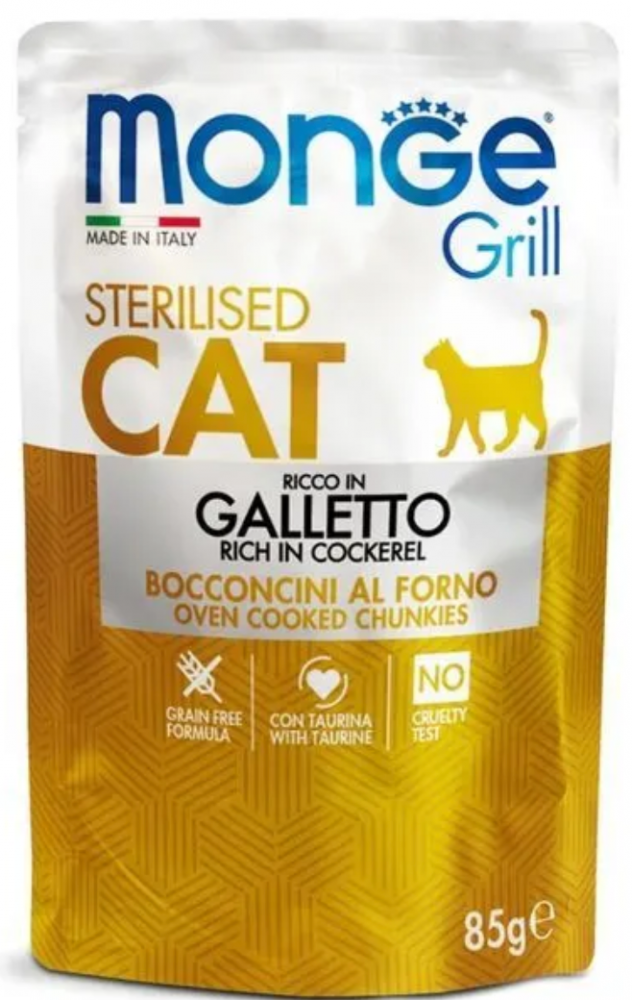 Влажный корм Monge Cat Pouch паучи для стерилизованных кошек курица 85 г