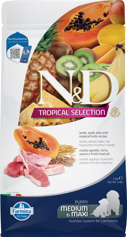Корм Farmina N&D Tropical Selection Lamb (низкозерновой) для ЩЕНКОВ средних и крупных пород, с ягнёнком 2 кг
