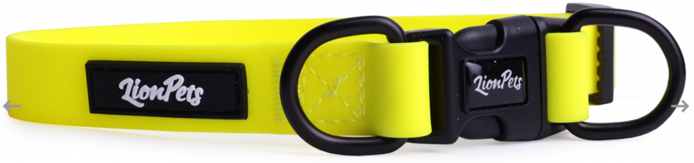 Ошейник из биотана LionPets с пластиковой пряжкой LPO-00530-7 (Жёлтый) (Размер L обхват шеи 33-55 см, ширина 2,0 см)