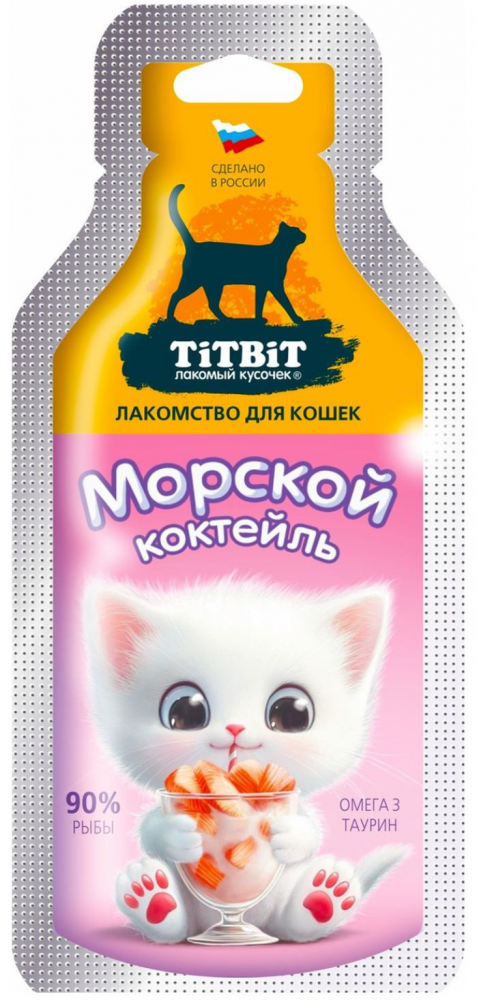 Лакомство Тит Бит для кошек Коктейль морской 15 г