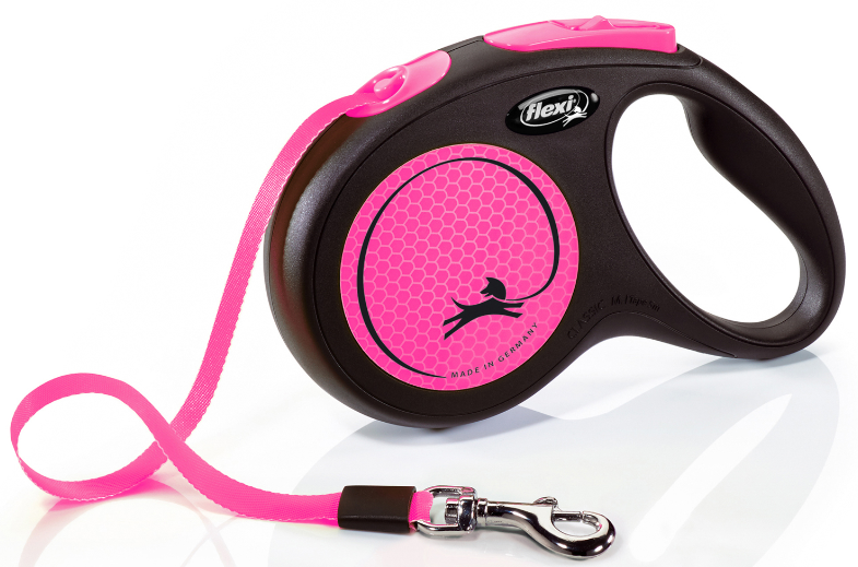 Рулетка Flexi New Neon S лента 5 м до 15 кг Розовый