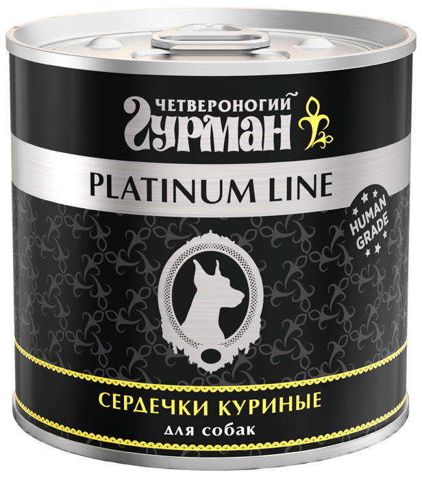Консервы Четвероногий гурман ПЛАТИНУМ сердце и печень для собак : ЖЕЛЕ 240 г