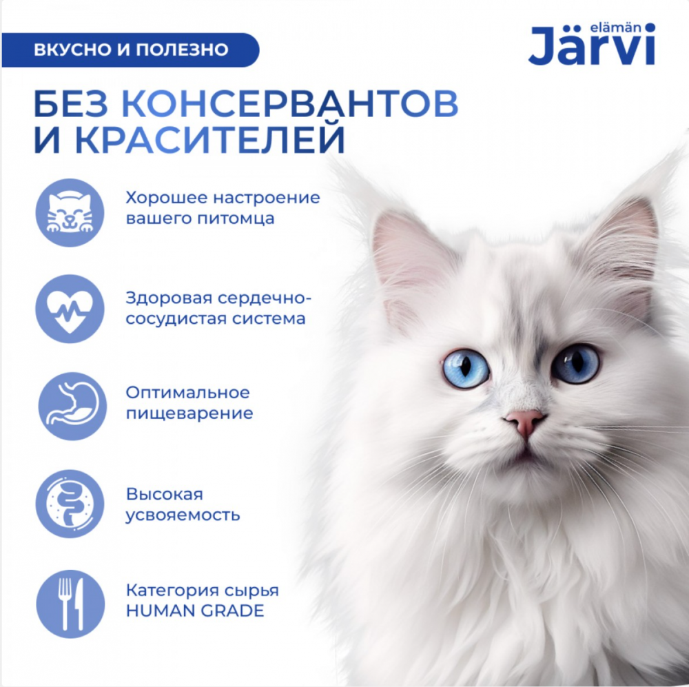 Консерва Jarvi Стерил Курица (ламистер) для стерилизованных кошек 100 г: ПАШТЕТ